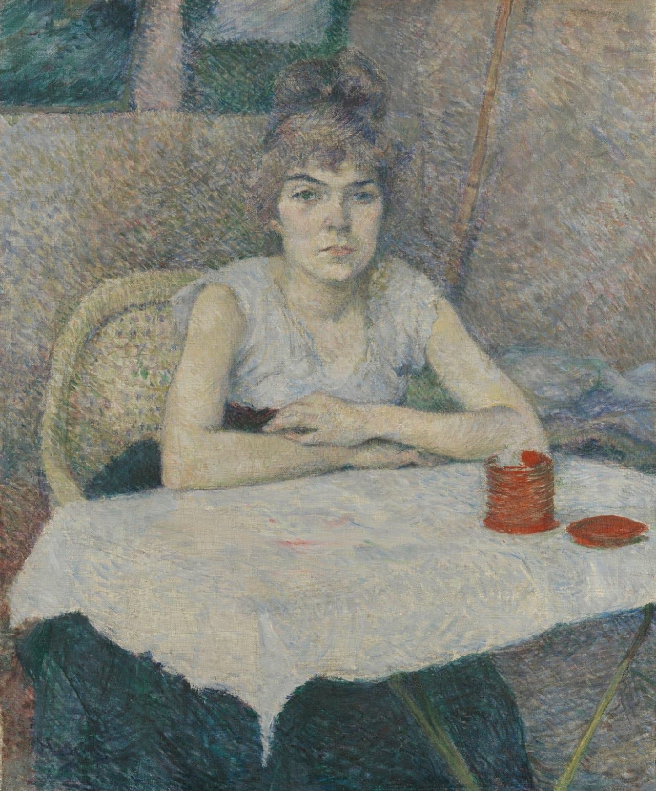 Анри де Тулуз-Лотрек, молодая женщина за столом 