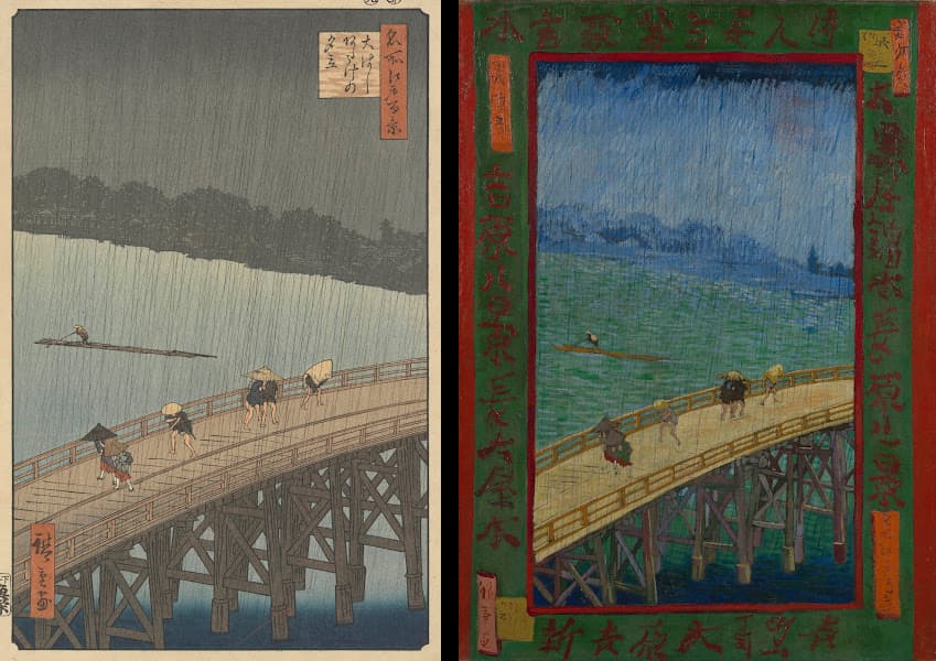 Винсент Ван Гог, Мост под дождем (по рисунку Хиросигэ), 1887