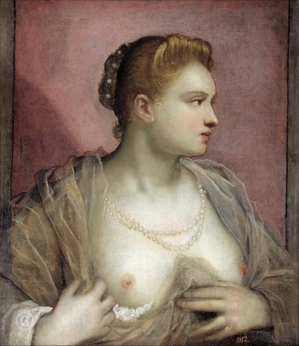 Женщина с обнаженной грудью, Доменико Робусти (Тинторетто) (1580-1590)