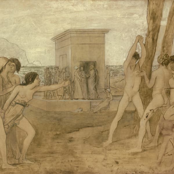 Спартанские девушки вызывают на состязание юношей (Эдгар Дега), фрагмент