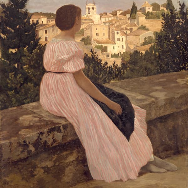 Розовое платье (Фредерик Базиль), фрагмент