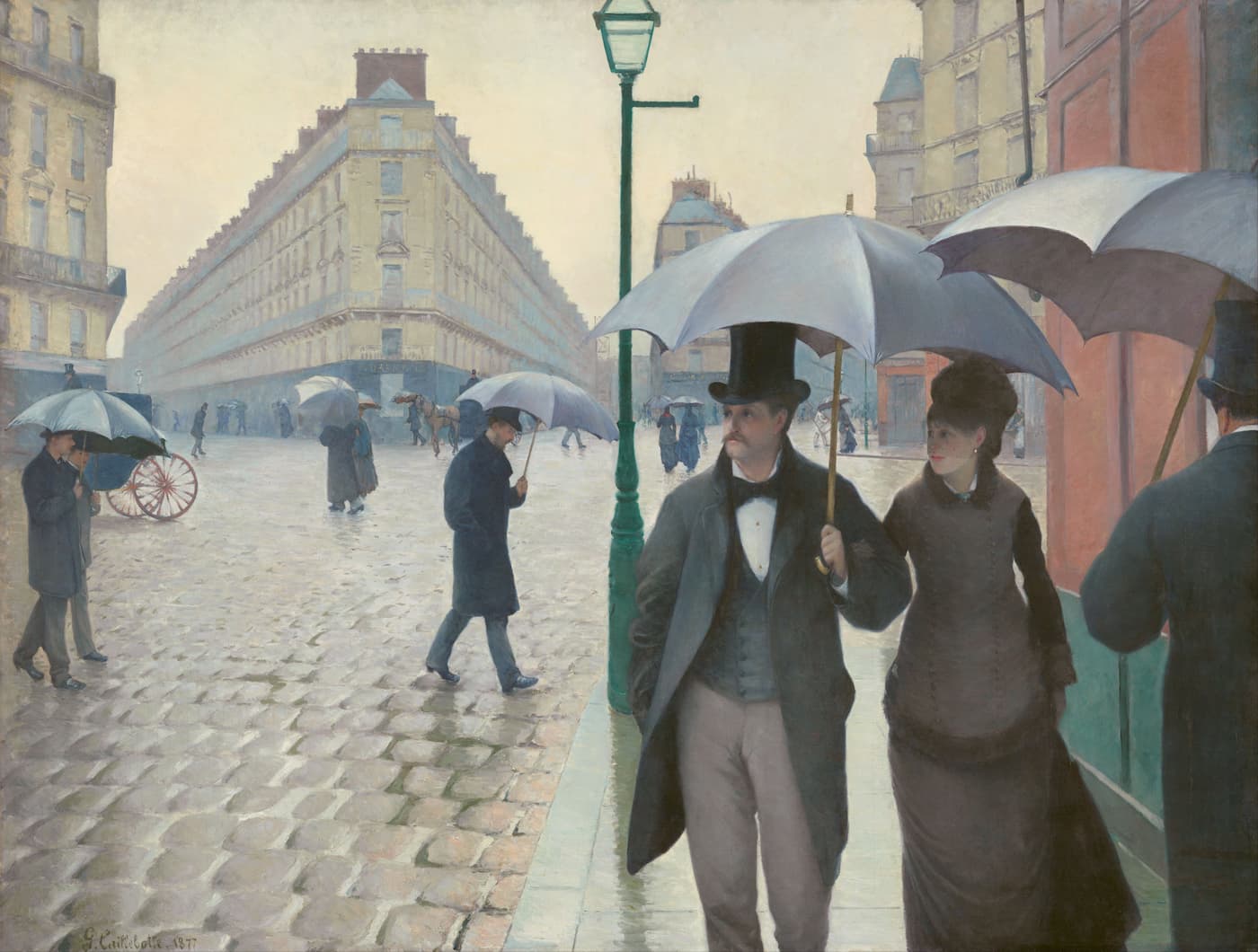 Парижская улица в дождливую погоду Гюстав Кайботт