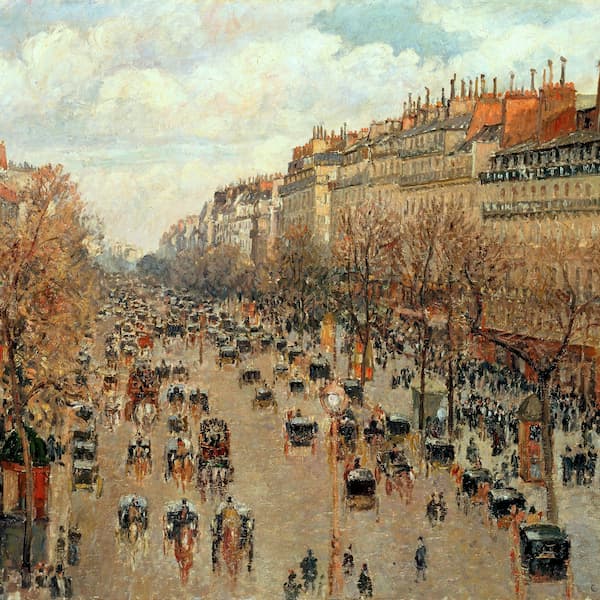 Бульвар Монмартр в Париже (Камиль Писсарро), фрагмент