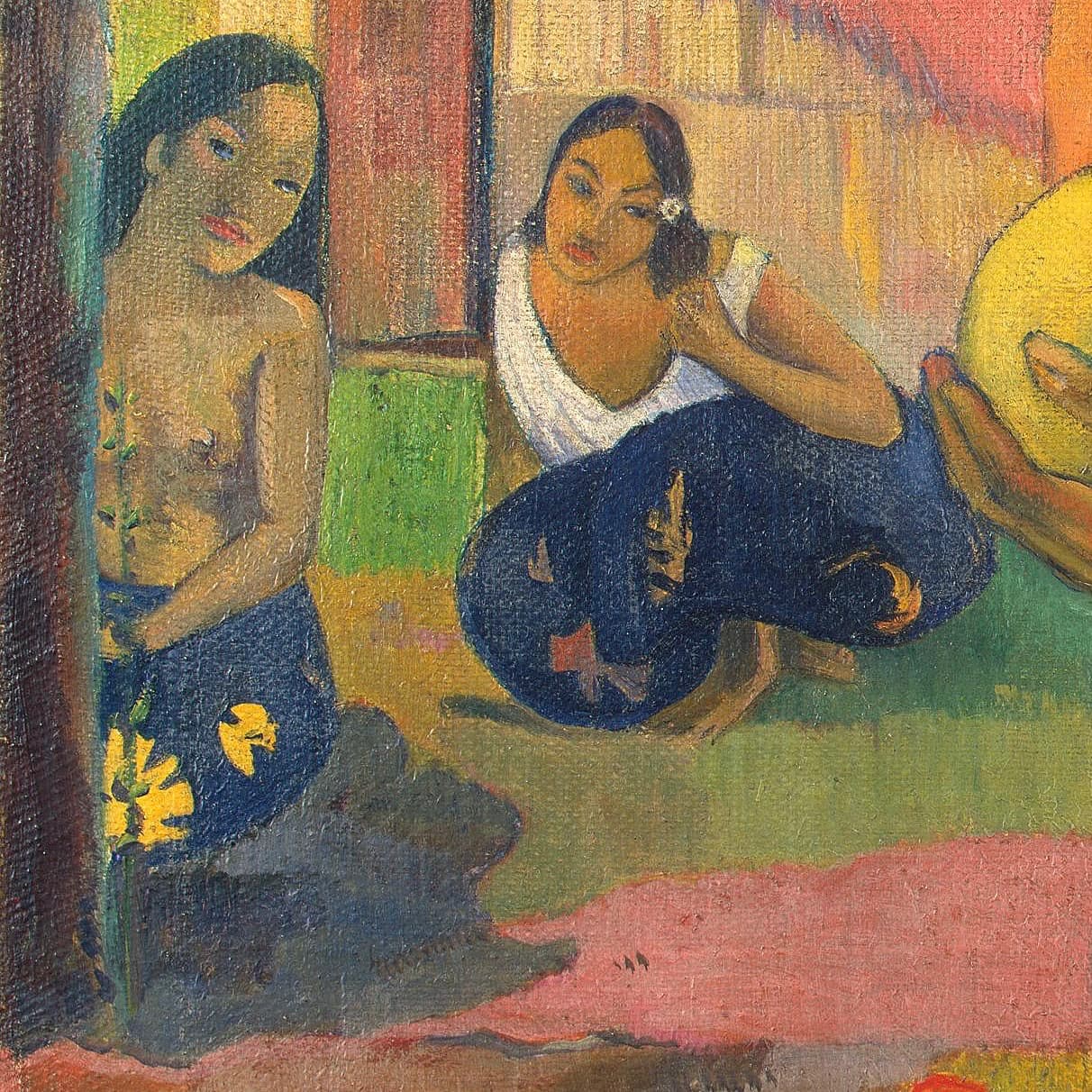 Женщина, держащая плод (Поль Гоген), фрагмент с девушкой