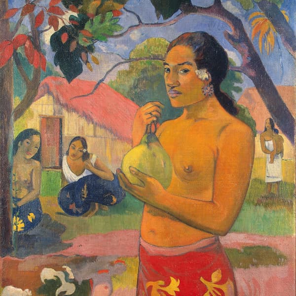 Женщина, держащая плод (Поль Гоген), фрагмент