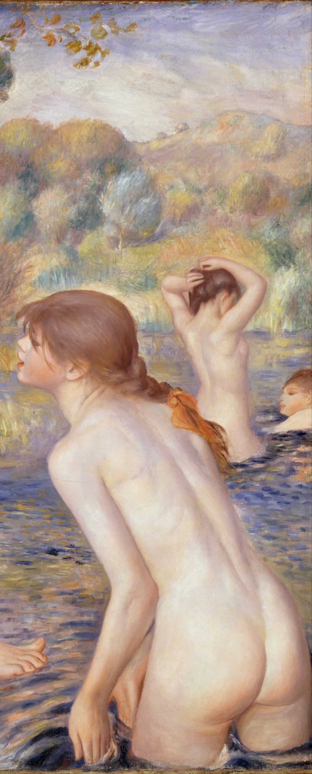 Большие купальщицы (Пьер-Огюст Ренуар), фрагмент с девушкой