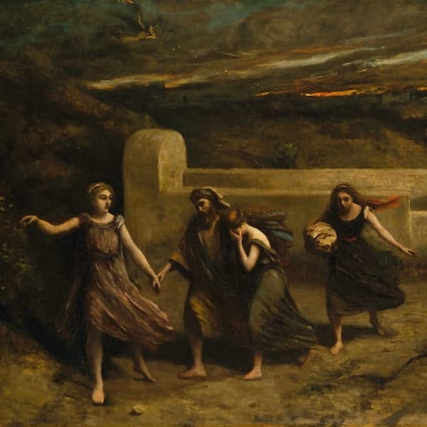 Сожжение Содома (Жан-Батист Камиль Коро), фрагмент